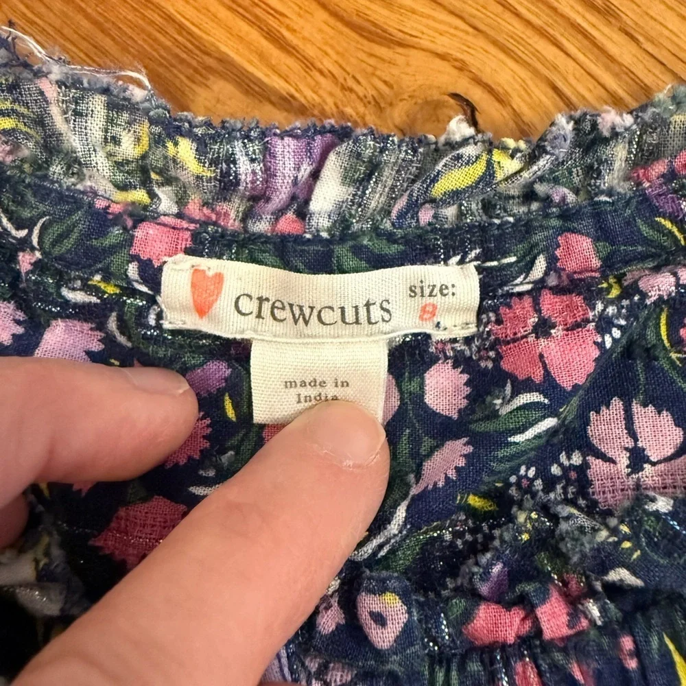 J.Crew Crewcuts girls long sleeve floral top size 8